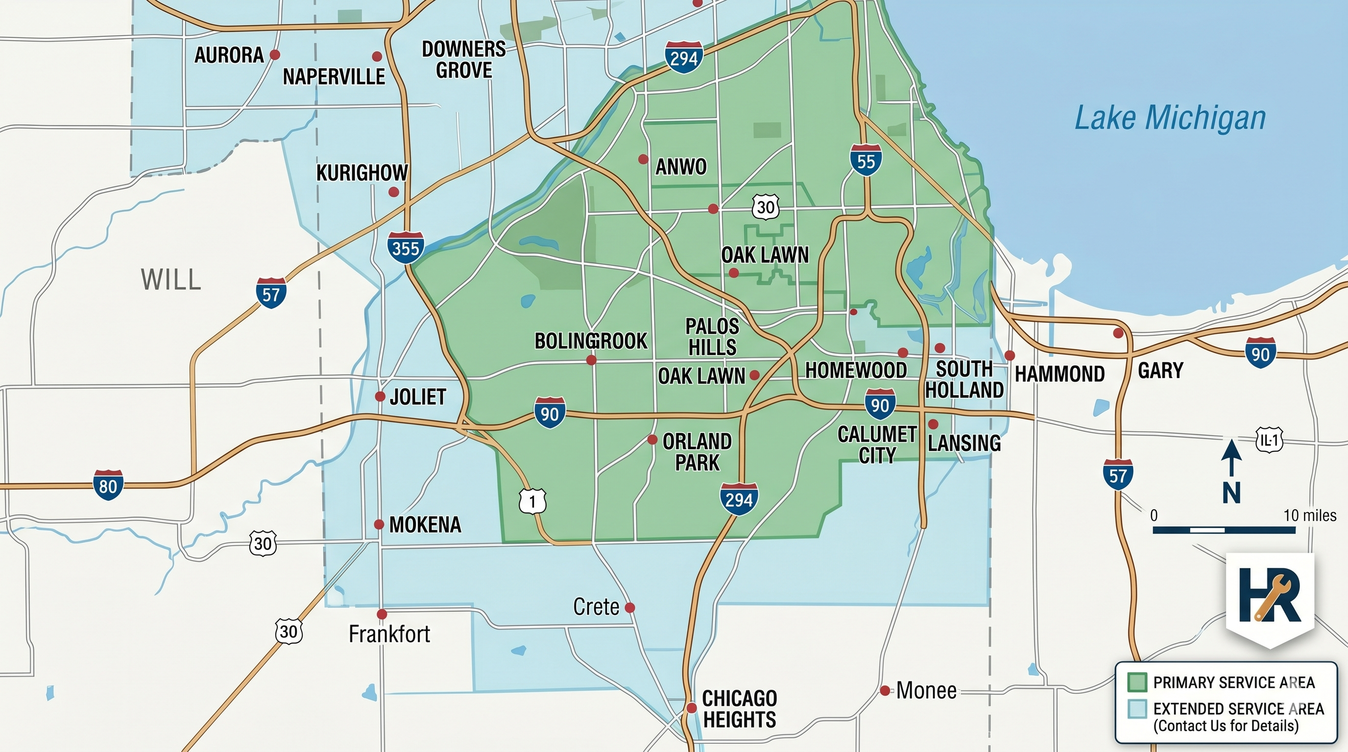 Service area map